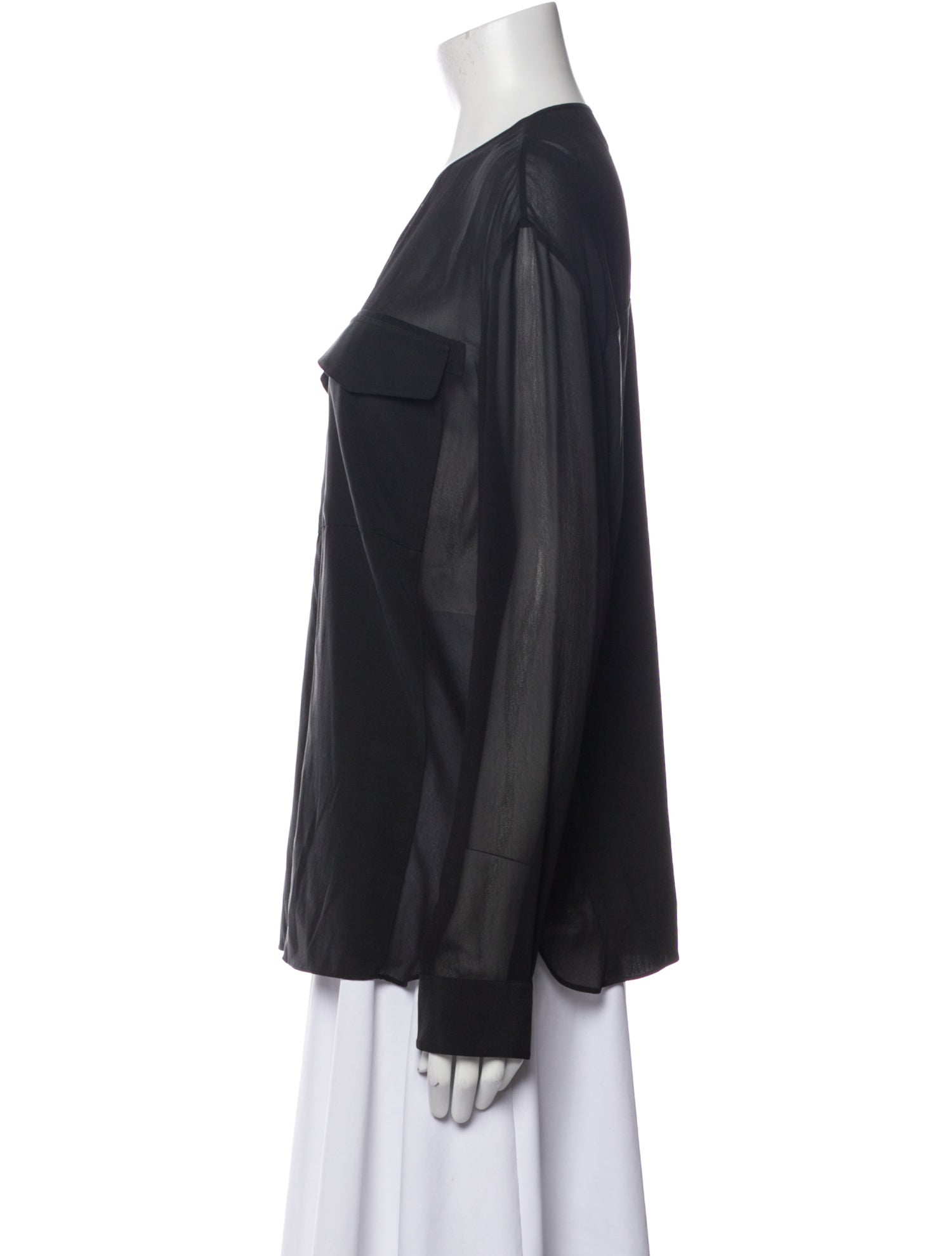 T by Alexander Wang Silk Crew Neck Blouse