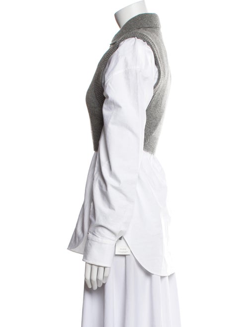 T by Alexander Wang Merino Wool Long Sleeve Button-Up Top