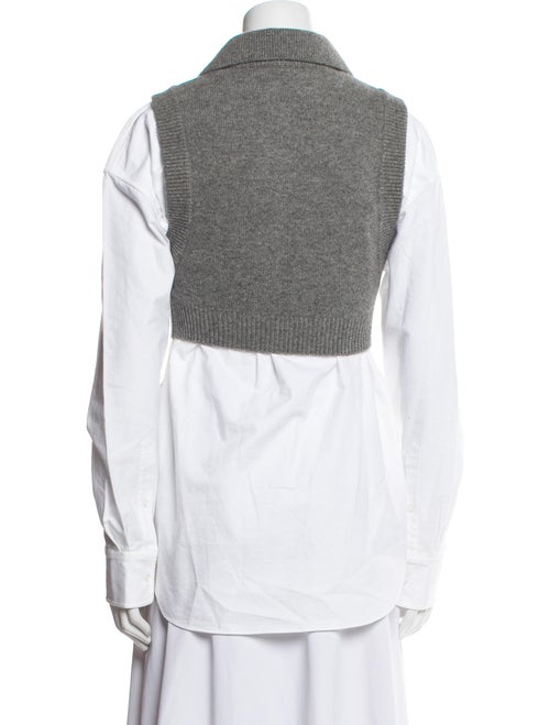 T by Alexander Wang Merino Wool Long Sleeve Button-Up Top