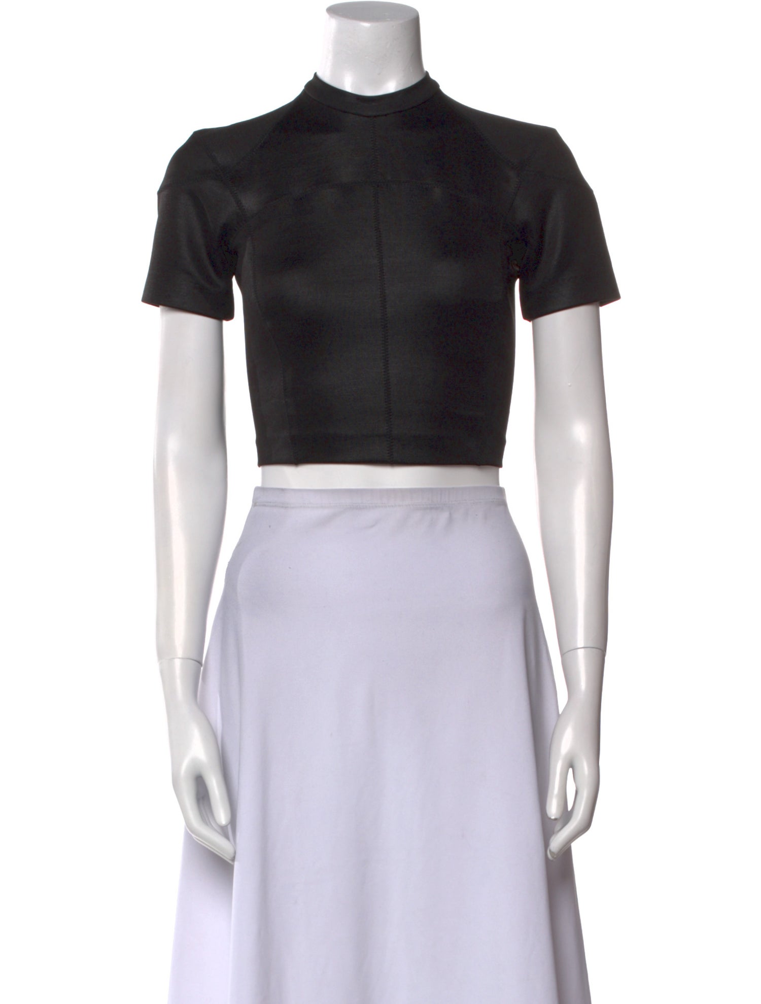T by Alexander Wang Mock Neck Short Sleeve Crop Top