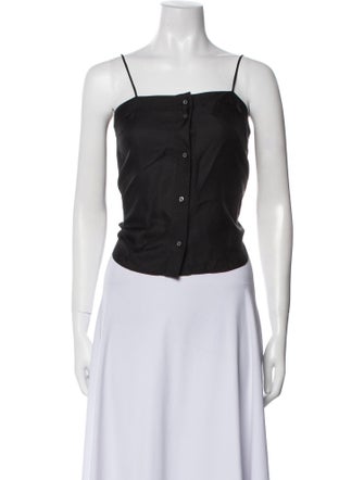 T by Alexander Wang Silk Square Neckline Crop Top