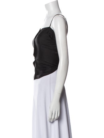 T by Alexander Wang Silk Square Neckline Crop Top