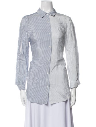 T by Alexander Wang Striped Long Sleeve Button-Up Top