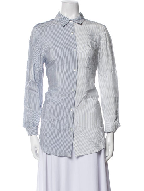 T by Alexander Wang Striped Long Sleeve Button-Up Top