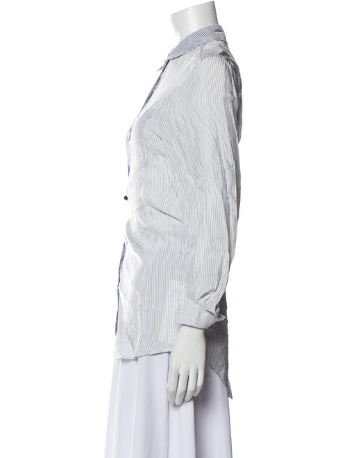 T by Alexander Wang Striped Long Sleeve Button-Up Top