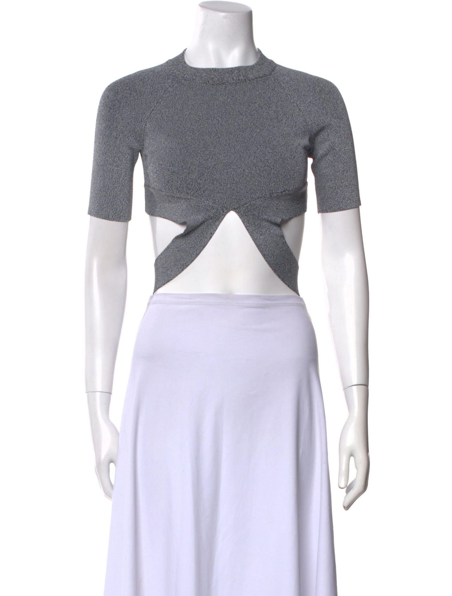 T by Alexander Wang Crew Neck Short Sleeve Crop Top