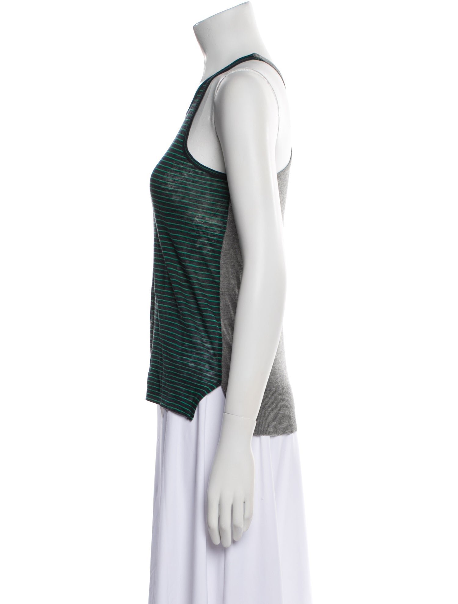 T by Alexander Wang Striped Scoop Neck Sweater