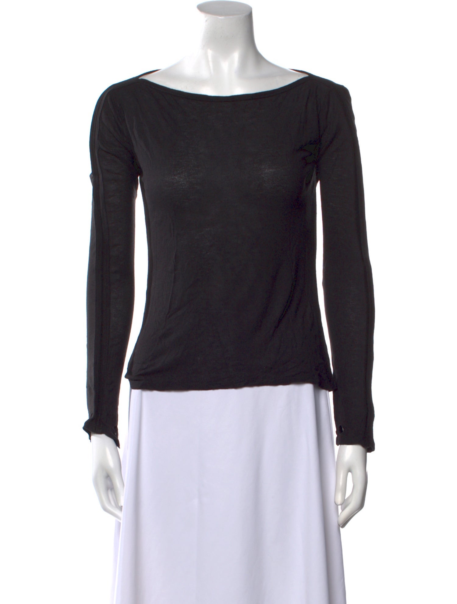 T by Alexander Wang Bateau Neckline Long Sleeve Top