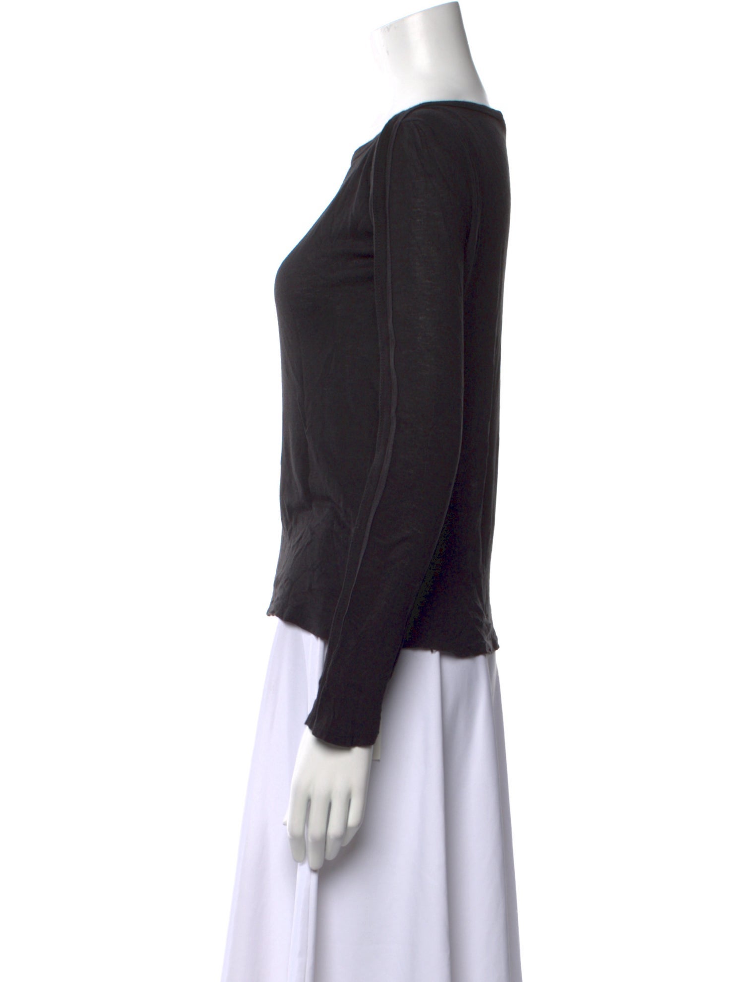 T by Alexander Wang Bateau Neckline Long Sleeve Top