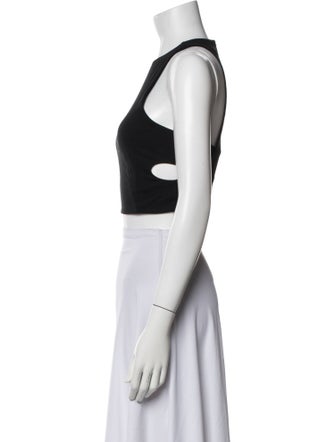 T by Alexander Wang Crew Neck Sleeveless Crop Top