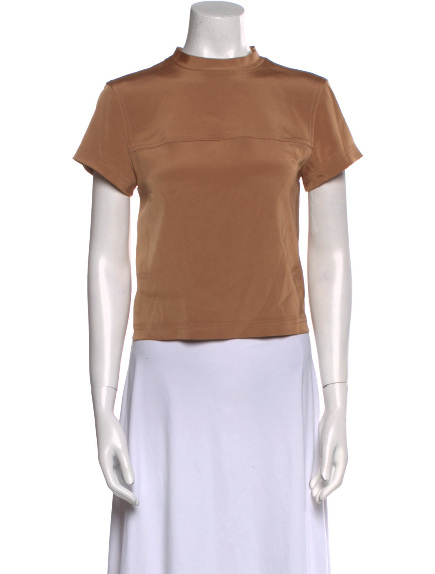 T by Alexander Wang Mock Neck Short Sleeve Crop Top