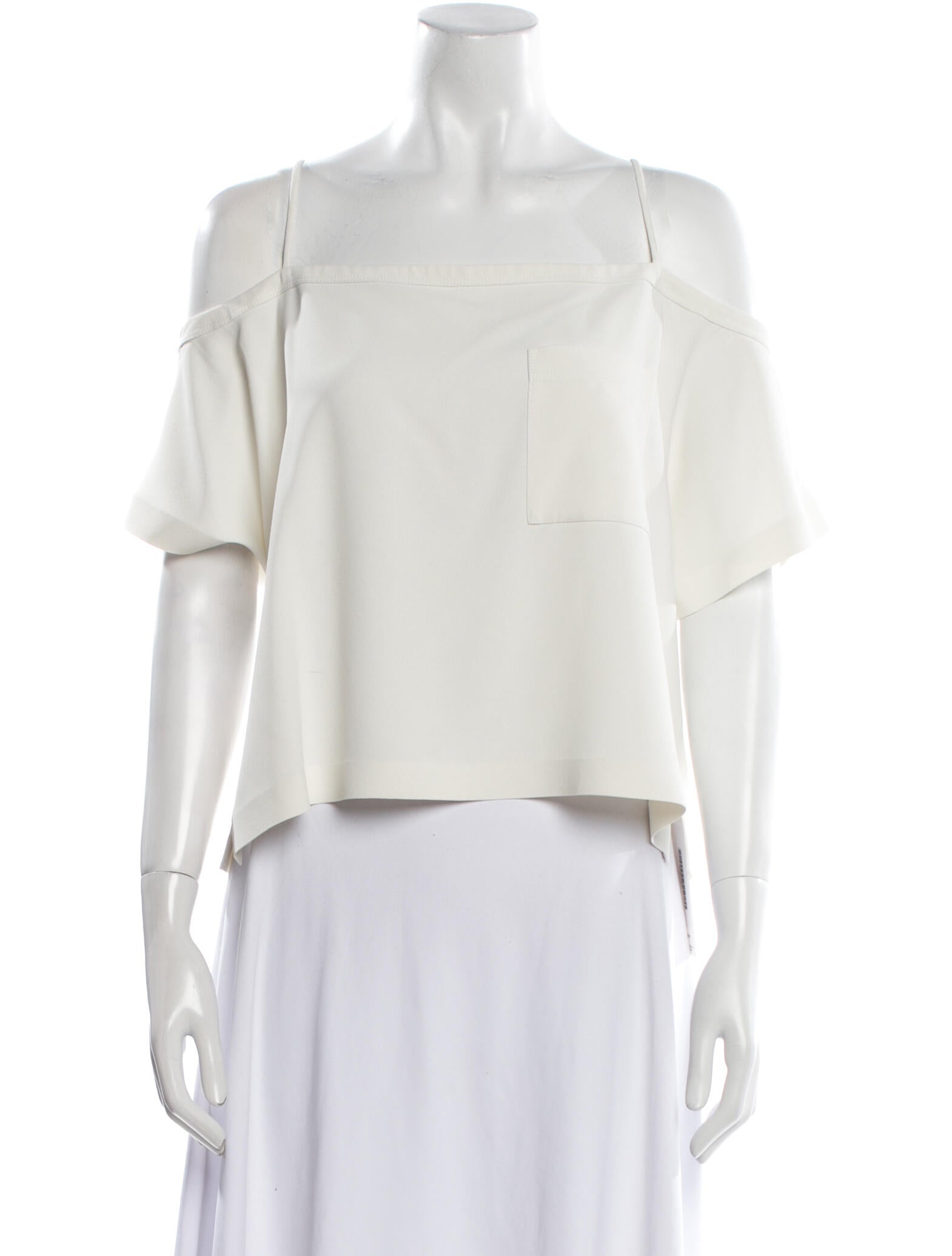 T by Alexander Wang Silk Square Neckline Crop Top