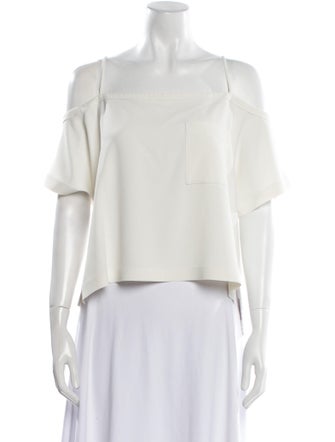T by Alexander Wang Silk Square Neckline Crop Top
