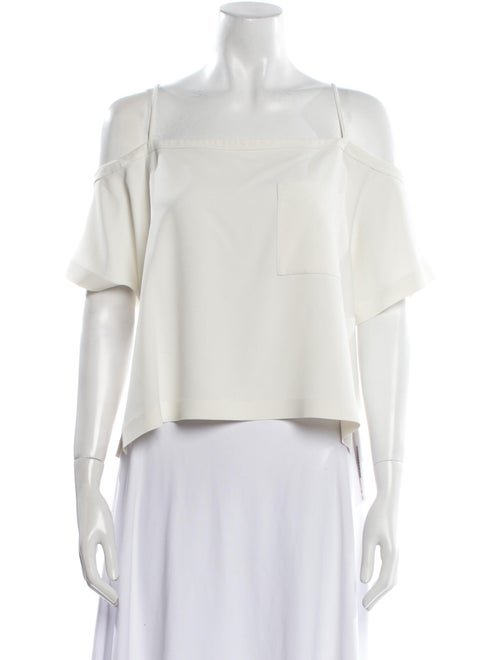 T by Alexander Wang Silk Square Neckline Crop Top