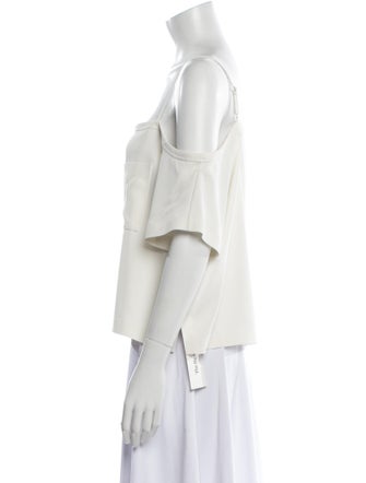 T by Alexander Wang Silk Square Neckline Crop Top