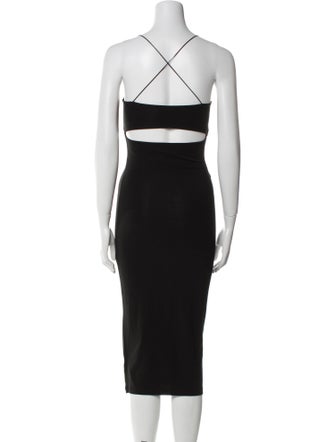T by Alexander Wang Square Neckline Midi Length Dress