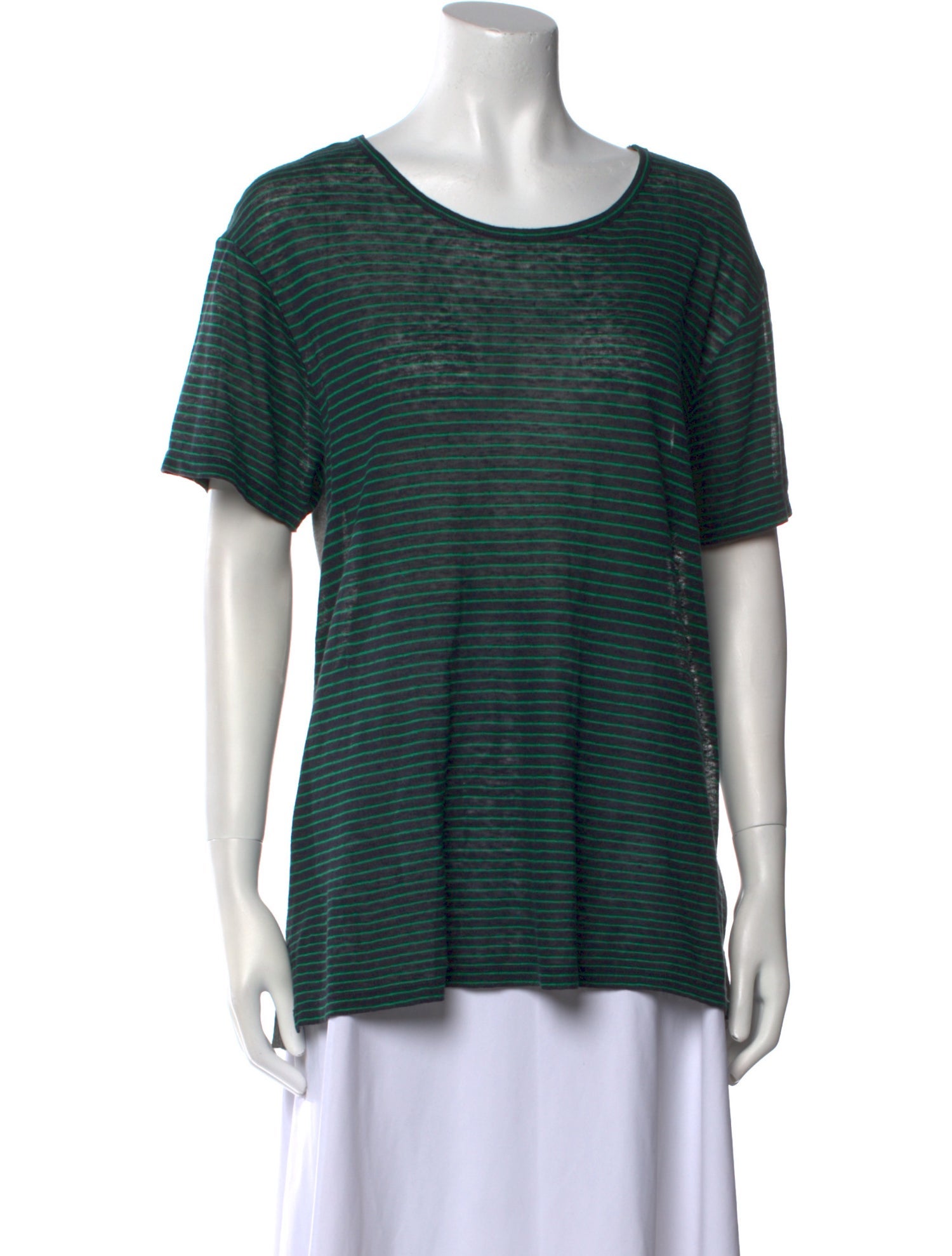 T by Alexander Wang Linen Striped T-Shirt