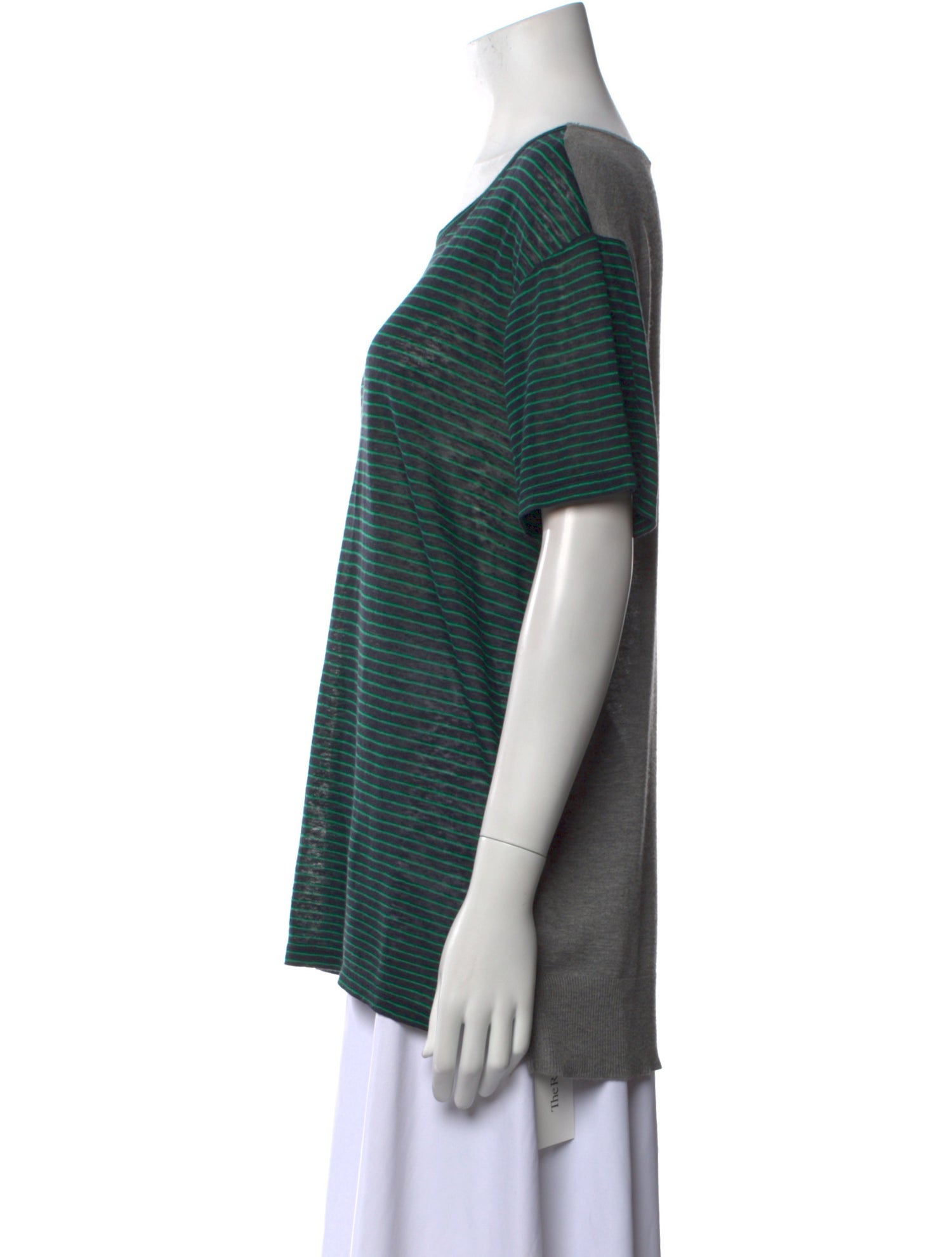 T by Alexander Wang Linen Striped T-Shirt