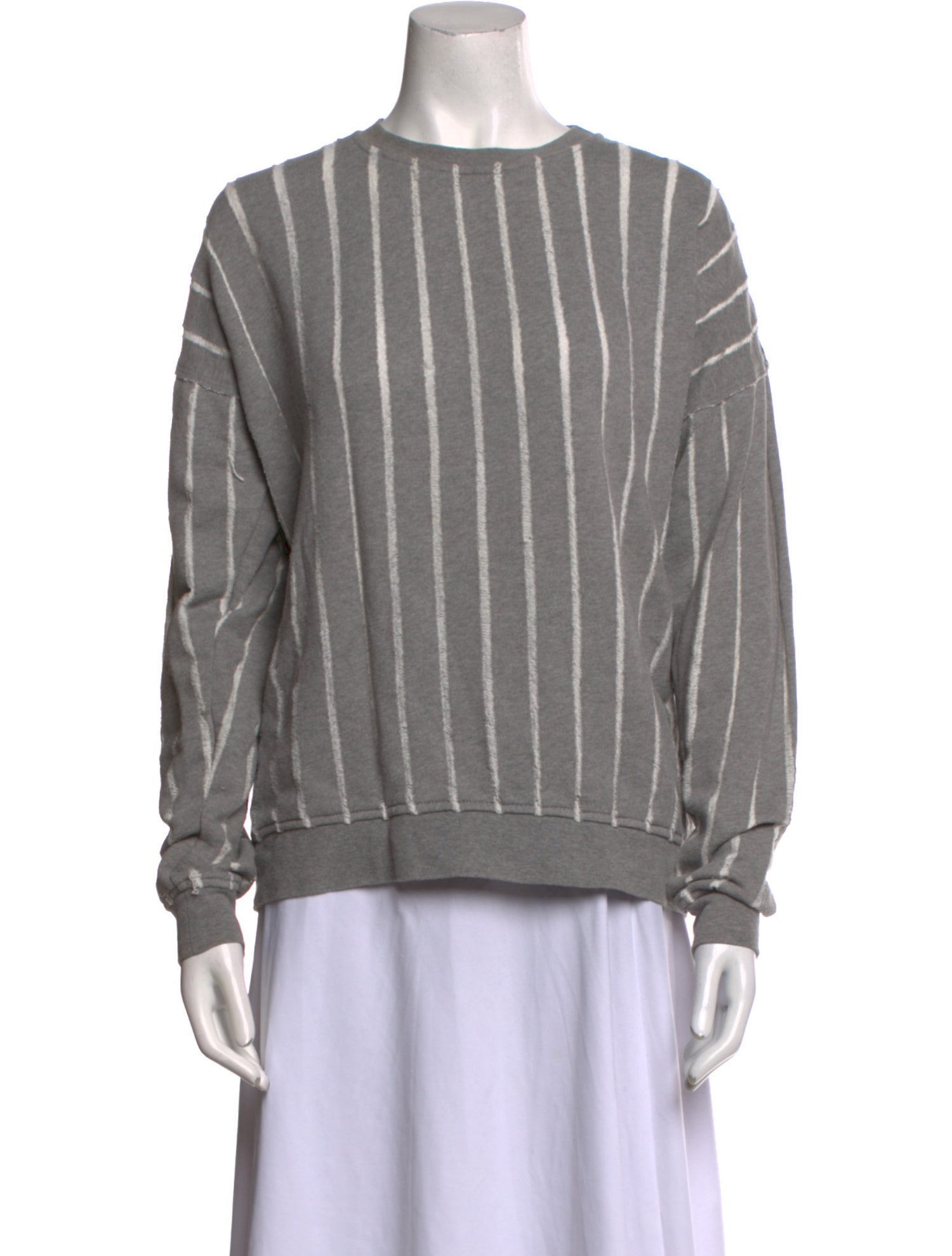 T by Alexander Wang Striped Crew Neck Sweatshirt