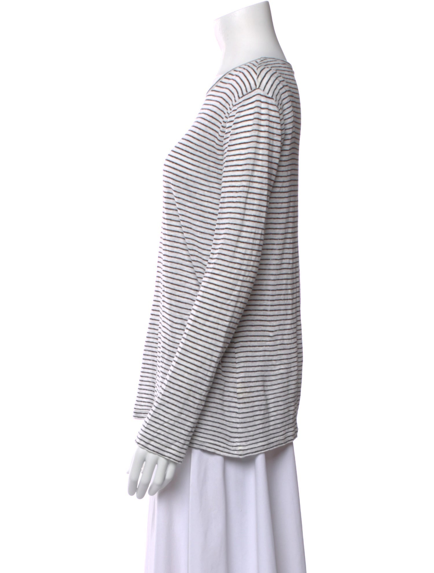 T by Alexander Wang Striped Bateau Neckline Top