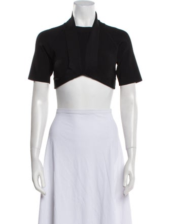 T by Alexander Wang Square Neckline Short Sleeve Crop Top
