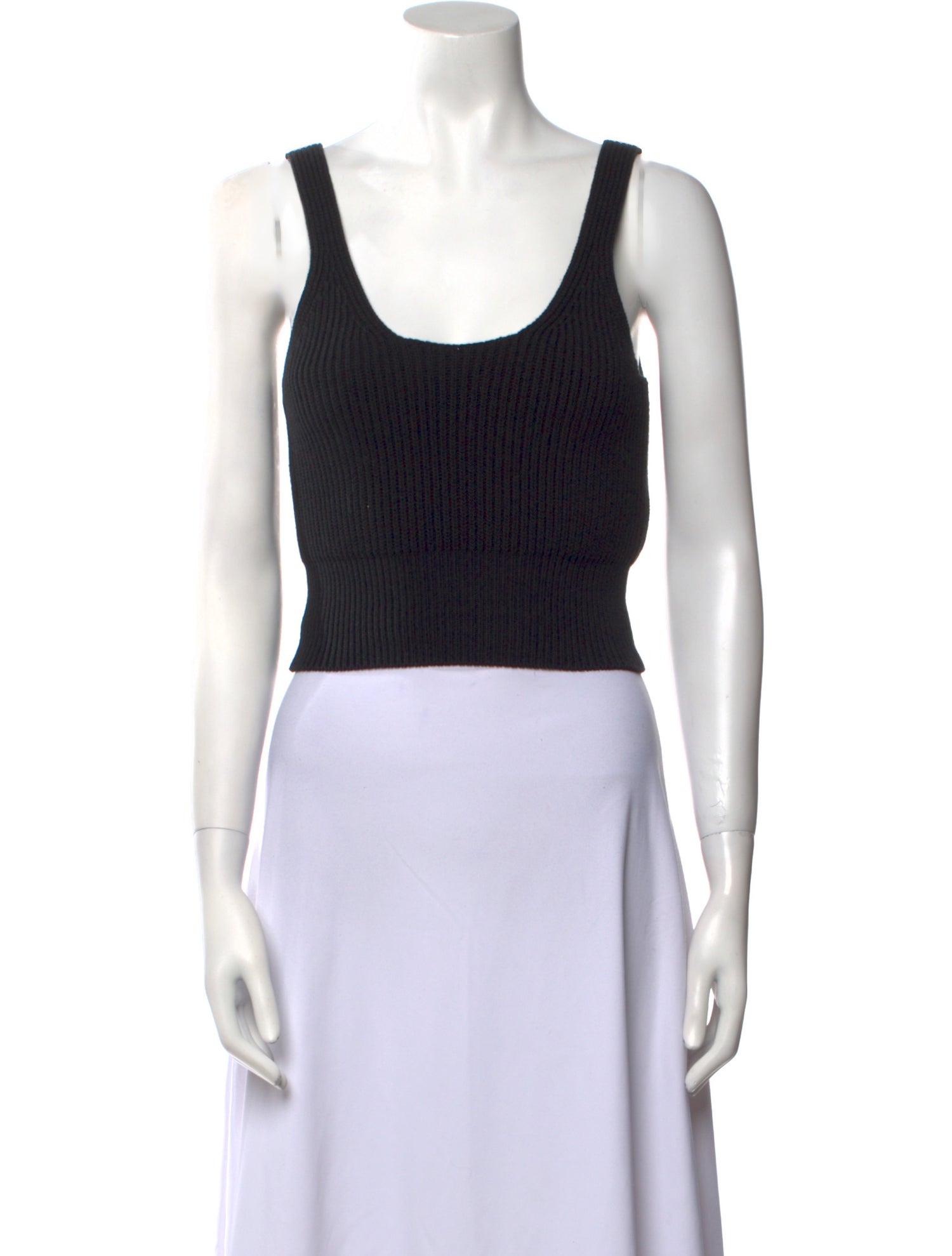 T by Alexander Wang Scoop Neck Sleeveless Crop Top