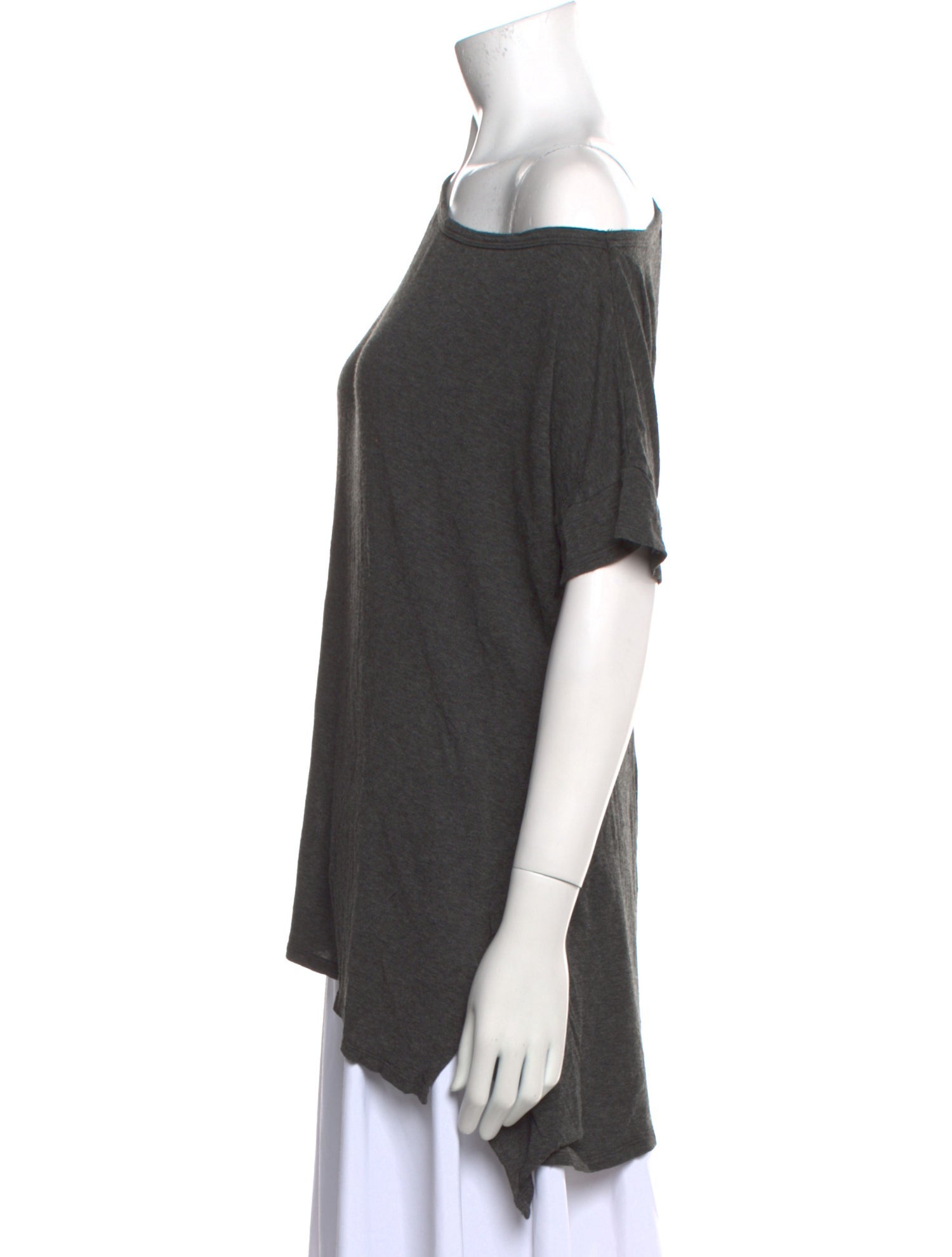 T by Alexander Wang One-Shoulder Short Sleeve T-Shirt