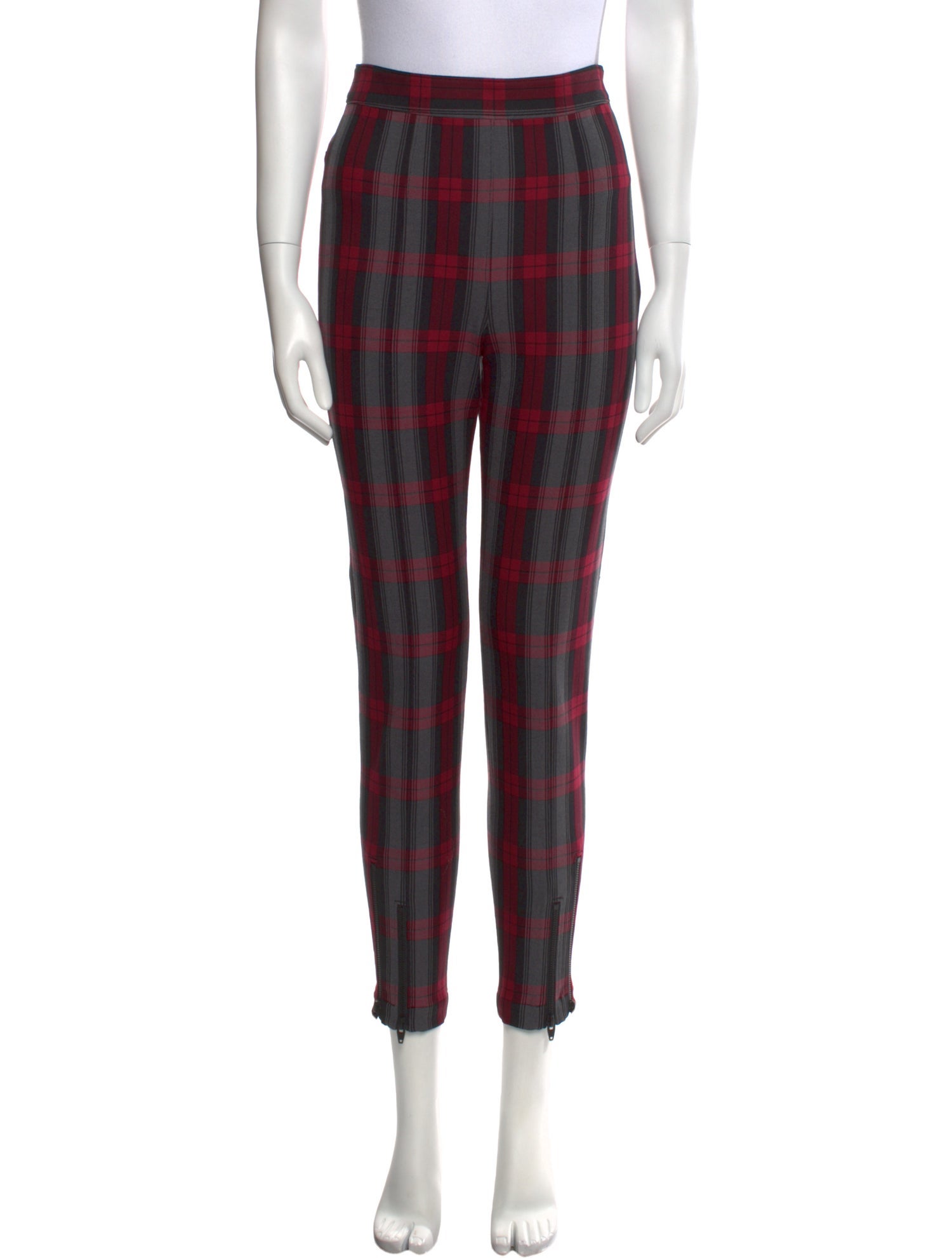 T by Alexander Wang Plaid Print Skinny Leg Pants