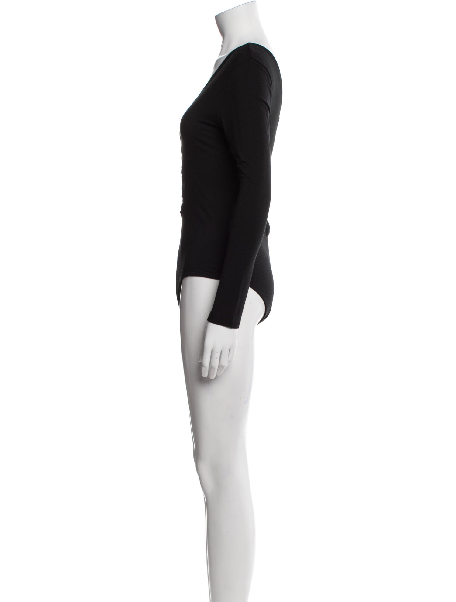 T by Alexander Wang Plunge Neckline Long Sleeve Bodysuit