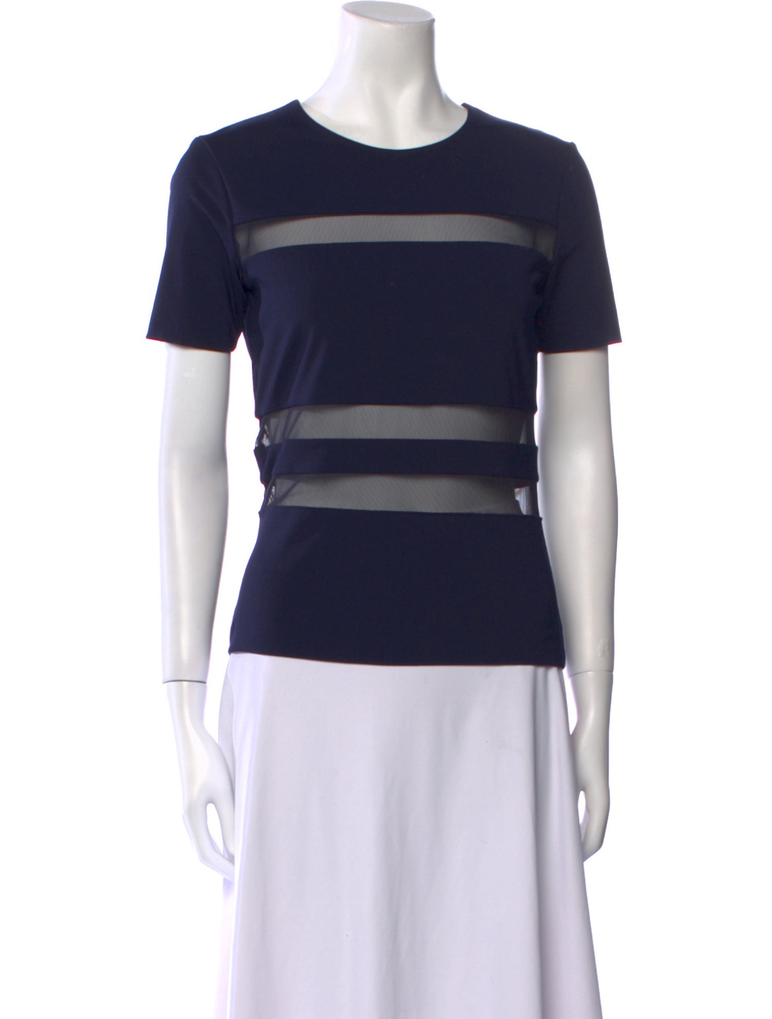 T by Alexander Wang Striped Crew Neck T-Shirt