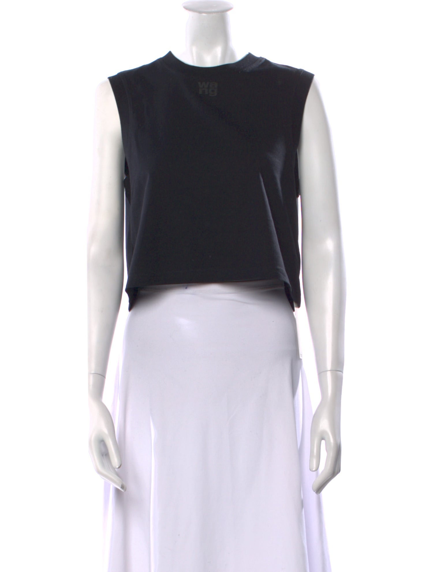 T by Alexander Wang Crew Neck Sleeveless Crop Top