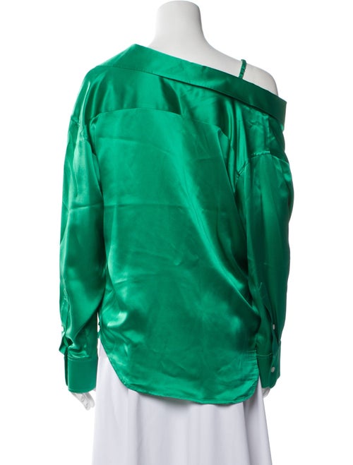 T by Alexander Wang Silk Long Sleeve Button-Up Top