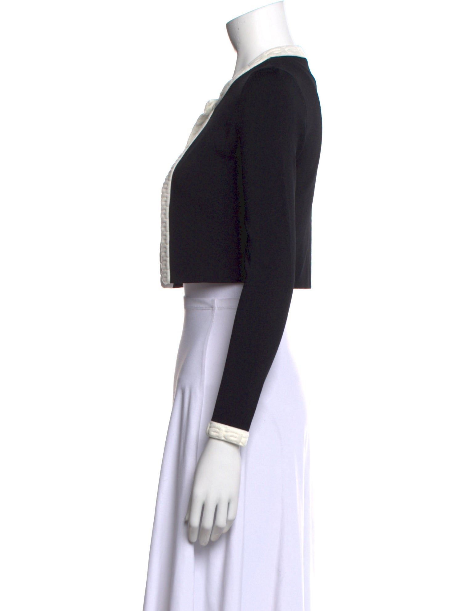 T by Alexander Wang Scoop Neck Long Sleeve Crop Top