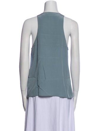 T by Alexander Wang Silk Crew Neck Button-Up Top