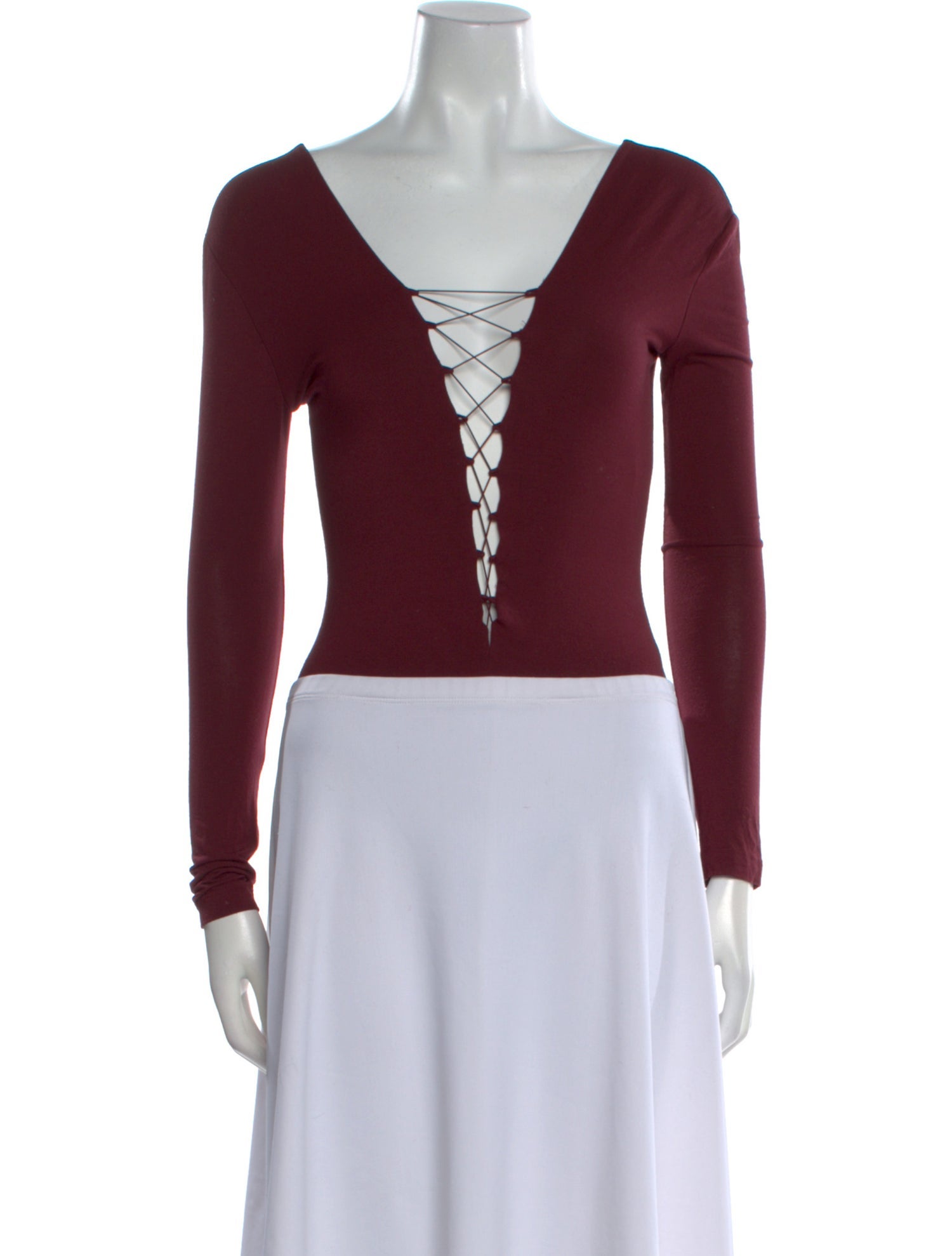 T by Alexander Wang V-Neck Long Sleeve Bodysuit