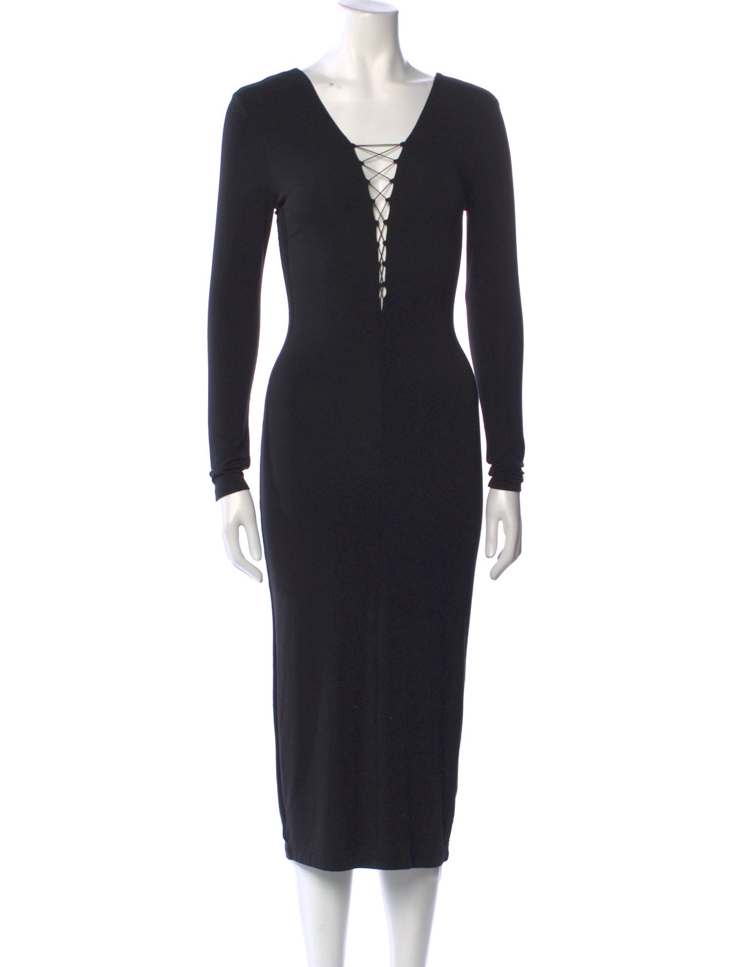 T by Alexander Wang V-Neck Midi Length Dress