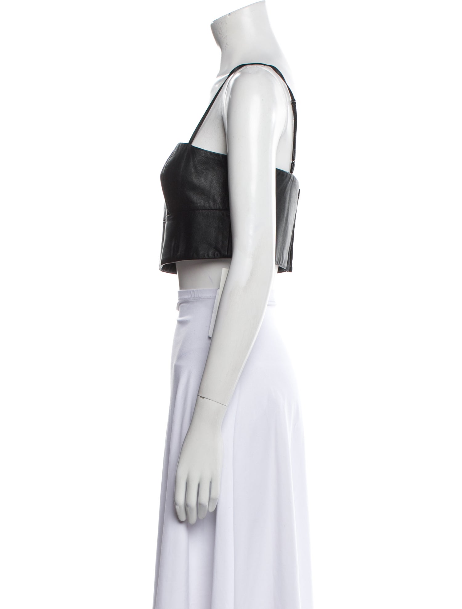 T by Alexander Wang Leather Square Neckline Crop Top