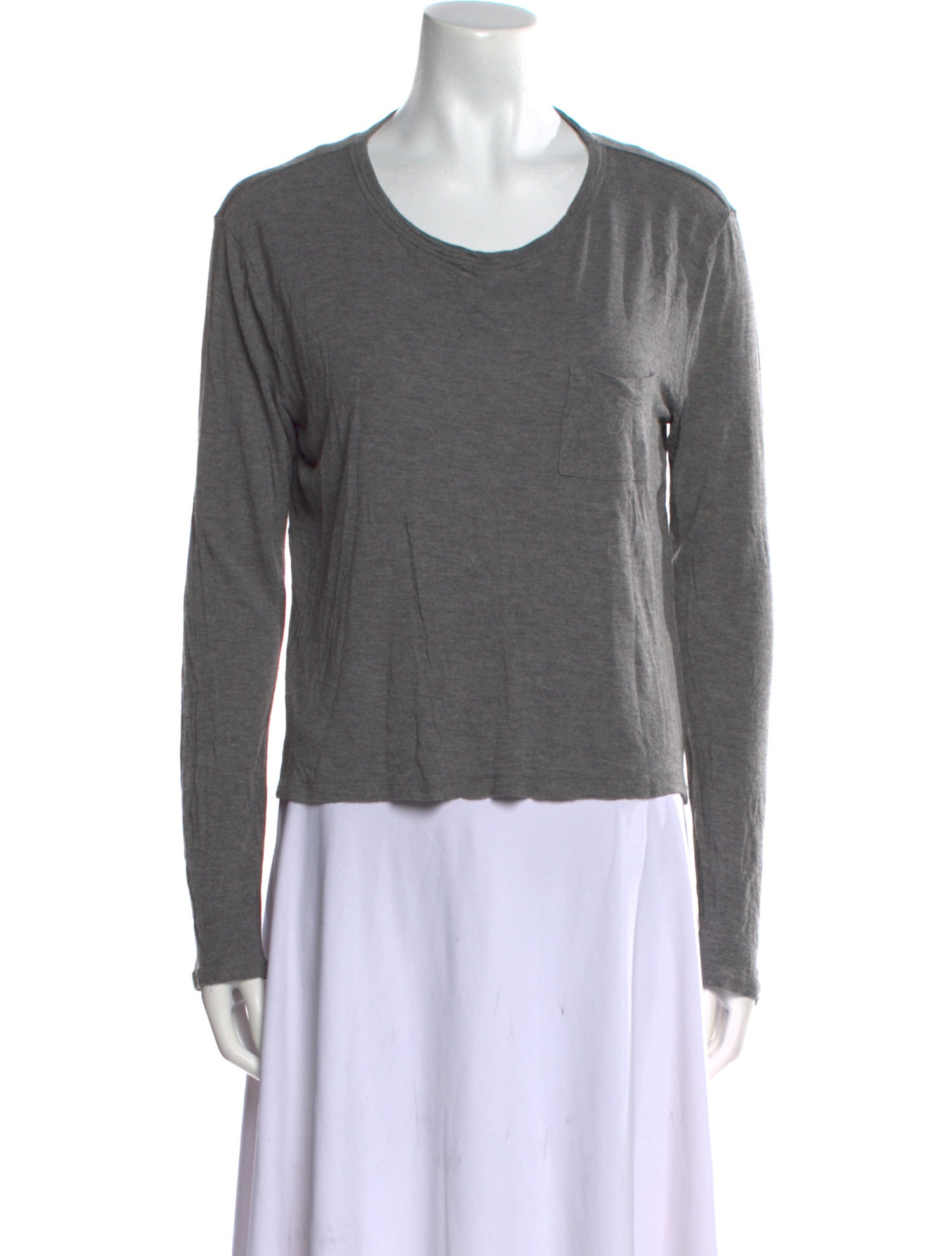 T by Alexander Wang Scoop Neck Long Sleeve T-Shirt