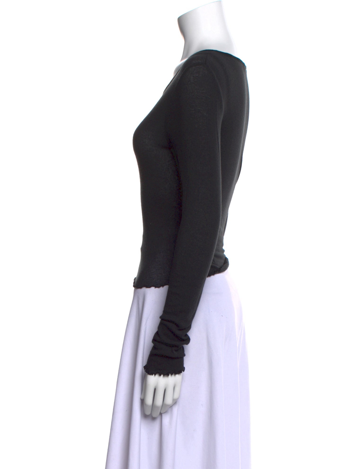 T by Alexander Wang Scoop Neck Long Sleeve Top