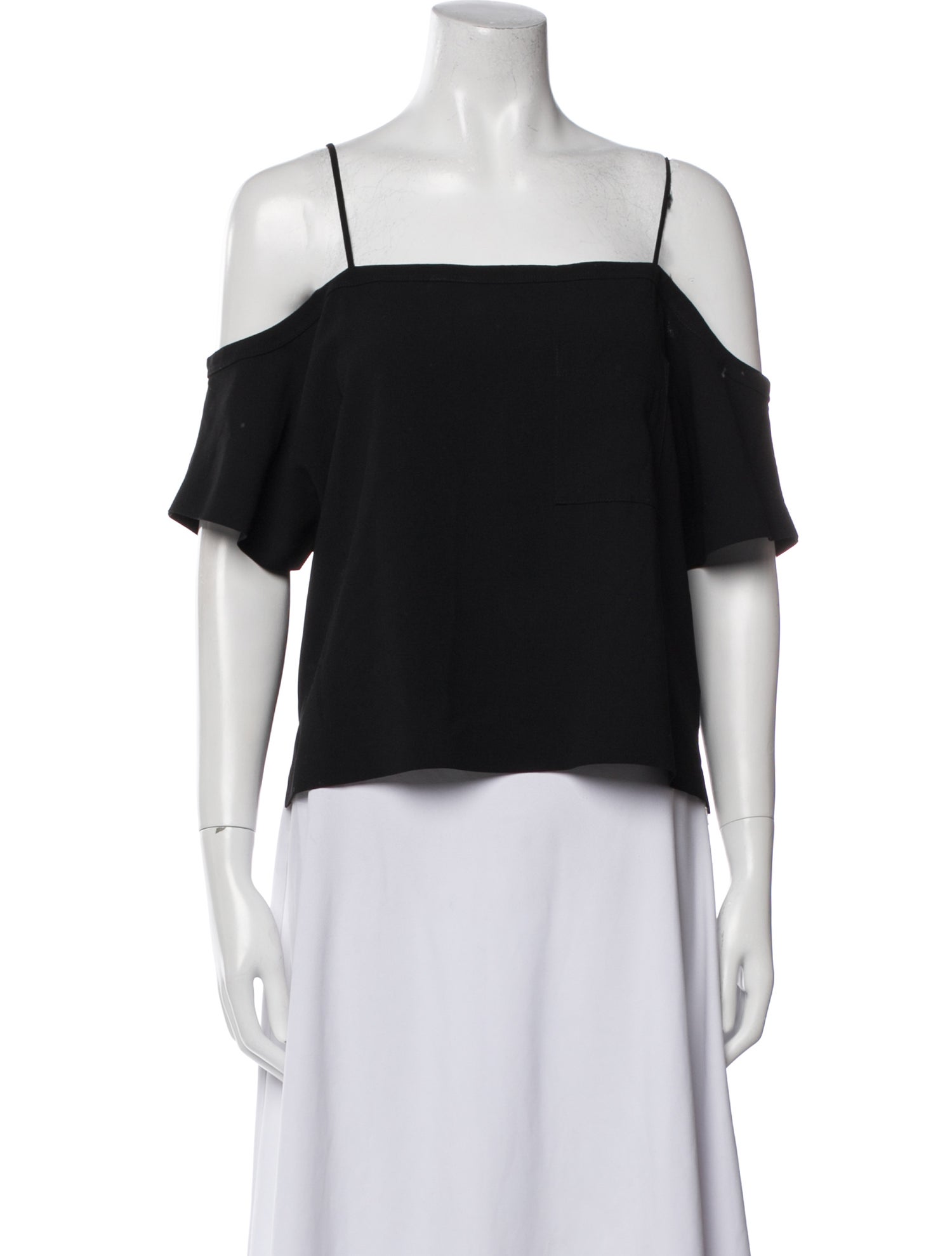 T by Alexander Wang Square Neckline Short Sleeve Crop Top