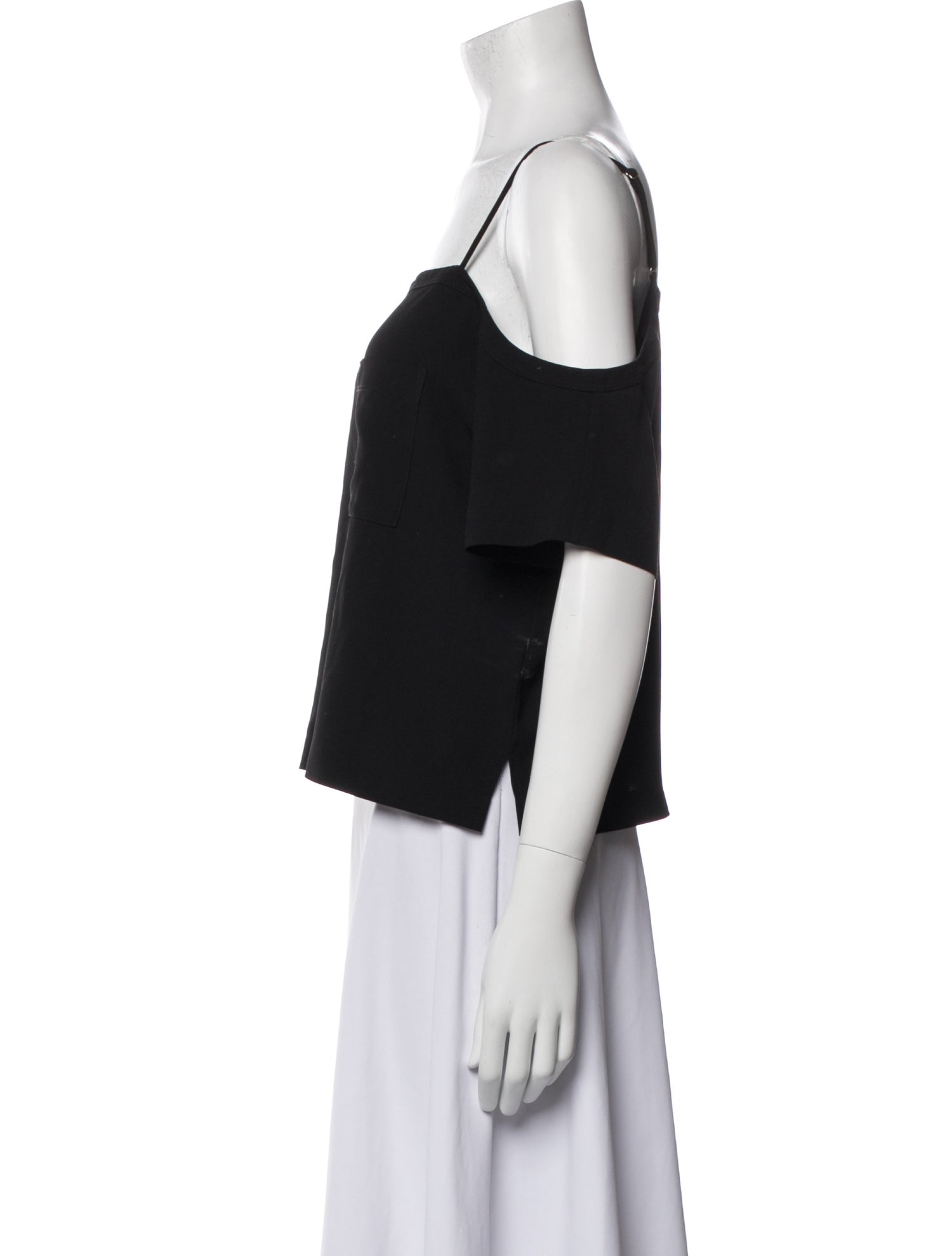 T by Alexander Wang Square Neckline Short Sleeve Crop Top