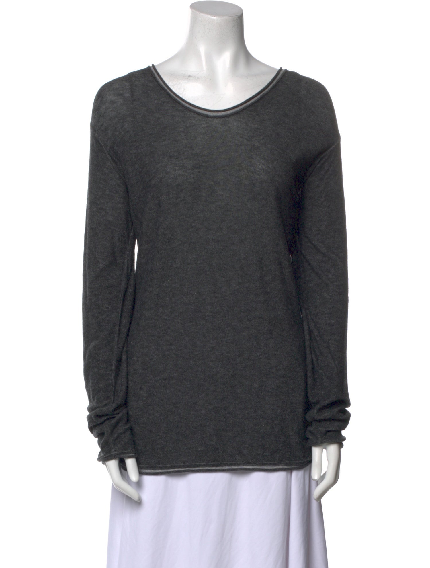 T by Alexander Wang Scoop Neck Long Sleeve Sweatshirt