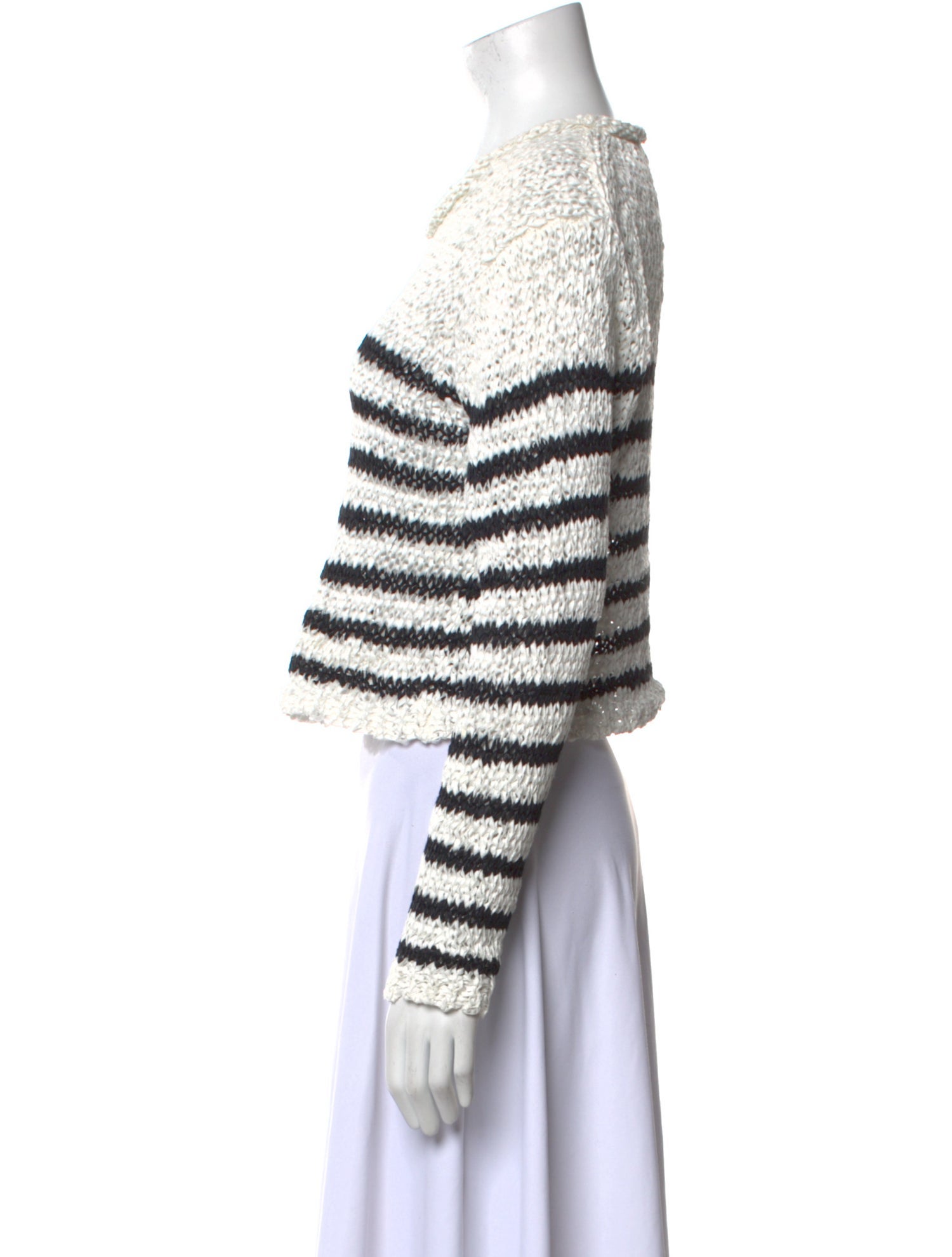 T by Alexander Wang Striped Scoop Neck Crop Top