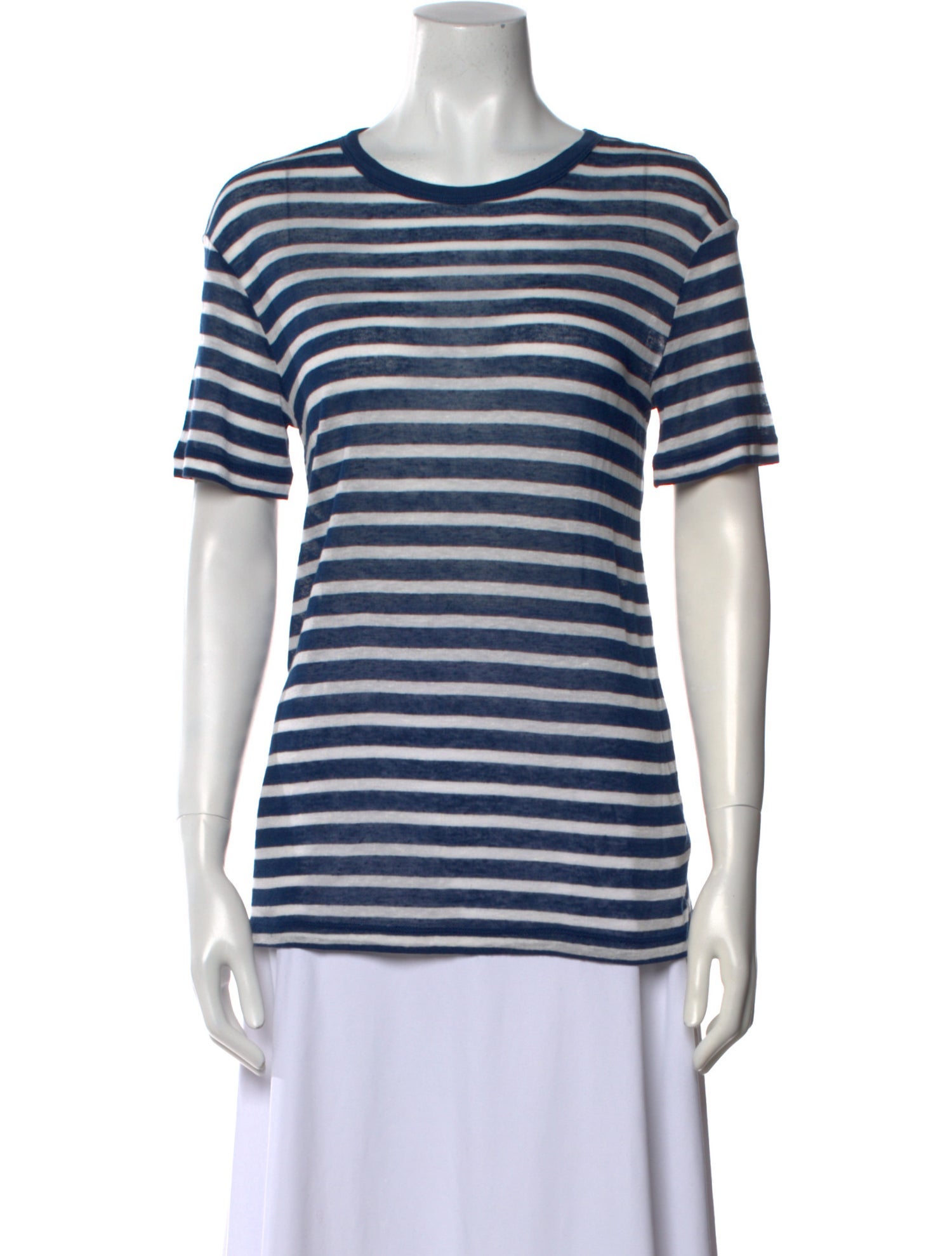 T by Alexander Wang Striped Crew Neck T-Shirt