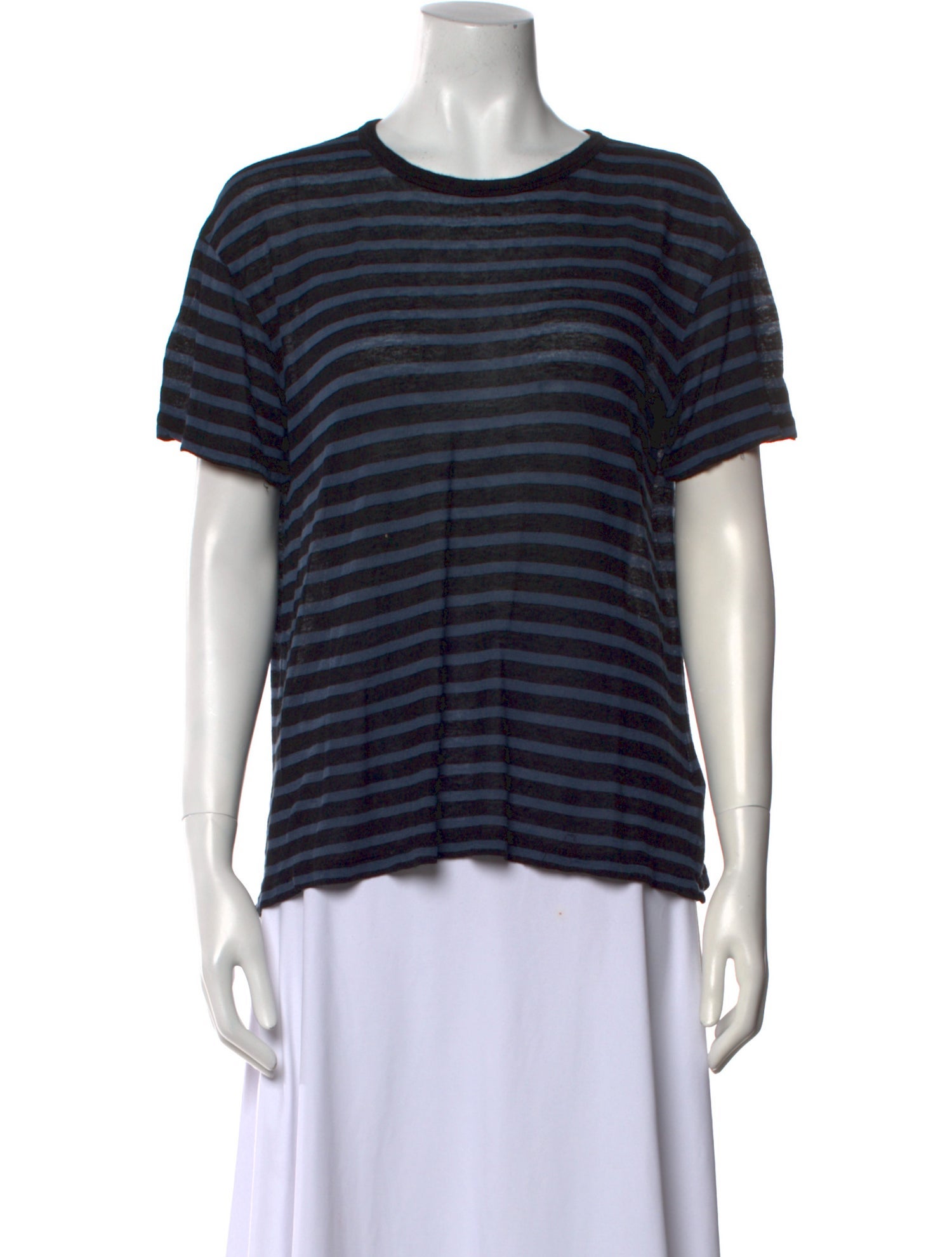 T by Alexander Wang Linen Striped T-Shirt