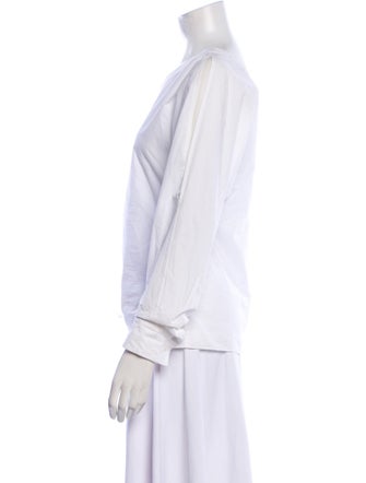 T by Alexander Wang One-Shoulder Long Sleeve Blouse