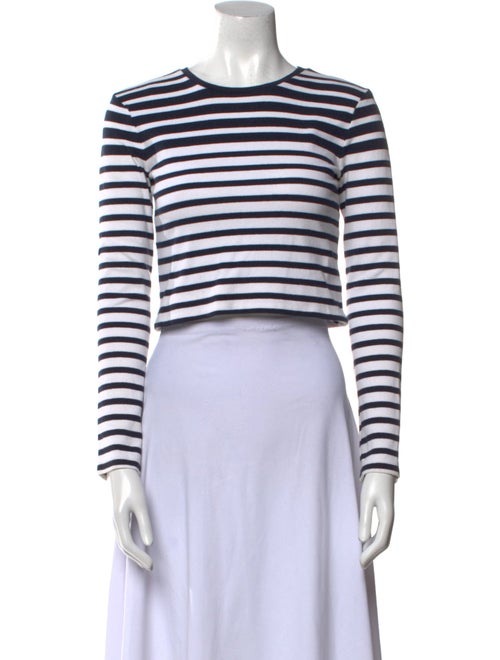 T by Alexander Wang Striped Crew Neck Crop Top