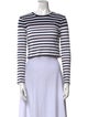 T by Alexander Wang Striped Crew Neck Crop Top