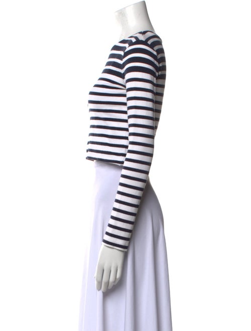 T by Alexander Wang Striped Crew Neck Crop Top