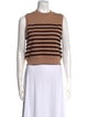 T by Alexander Wang Striped Crew Neck Crop Top